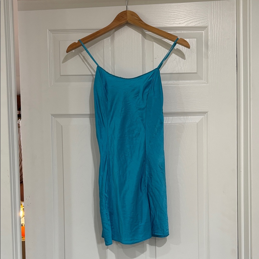🌹Vintage Y2K Victoria's Secret Vibrant Blue Silk Nightie/Slip Dress🌹